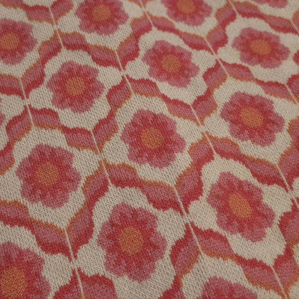 Molly Green 70's Retro Flower Cropped Cardigan XS-S EUC - Picture 4 of 11